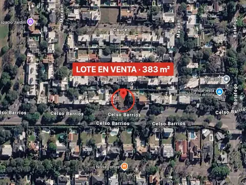 Terreno en Venta 15  mts Frente