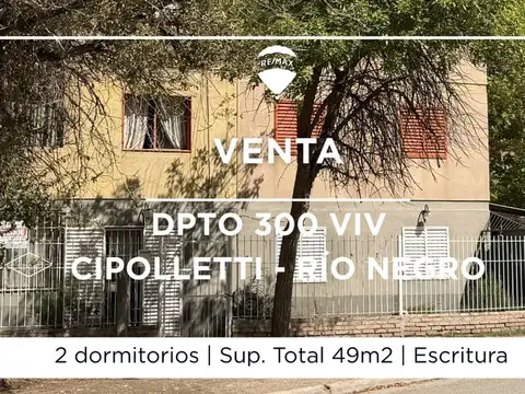 VENTA 2 DPTOS 2 DORMITORIOS C/U CIPOLLETTI
