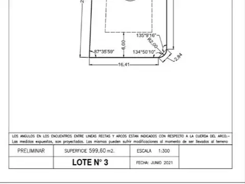 Terreno en Venta 34  mts Fondo