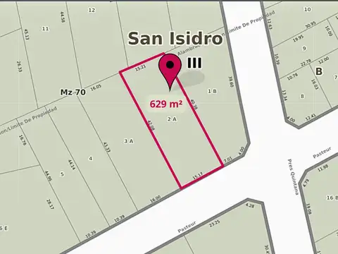 Terreno en Venta 15  mts Frente