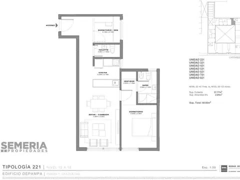 VENTA  dpto 2 amb Edif. Categoria  - BELGRANO CHICO!