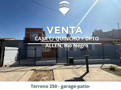 Casa de 3 dormitorios con quincho y departamento 