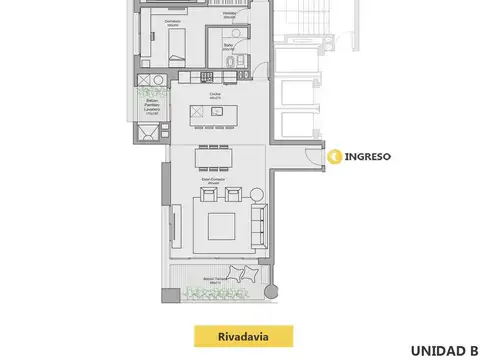 Venta Departamento semipiso 2 dormitorios vista al rio - Pichincha, Rosario