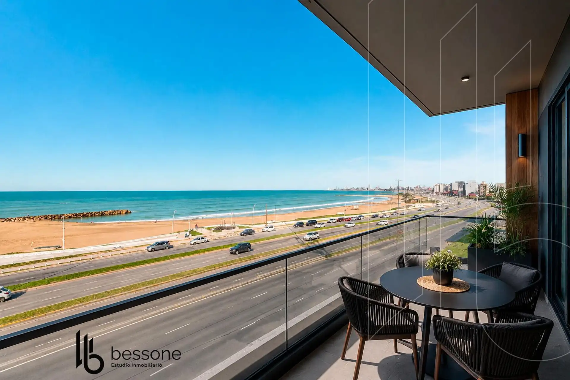 Depto 3 amb, 58m² con balcón y vista al mar — Constitución