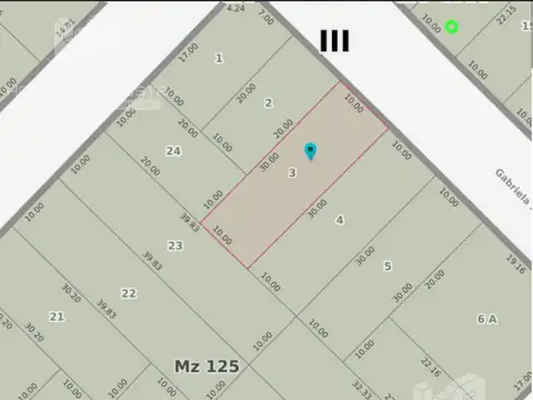 Terreno en Venta 10  mts Frente