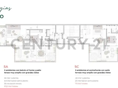 Venta 2 Ambientes con Terraza Privada y Vista Panorámica al Parque Sarmiento