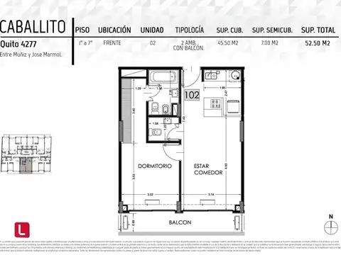 Departamento en Venta en Caballito, USD 125.000