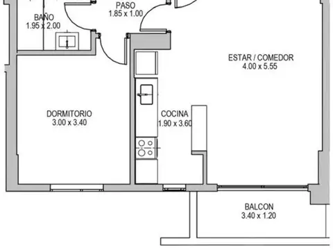 Departamento en Venta de 2 ambientes