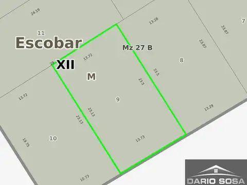 Terreno en Venta 23,13  mts Fondo