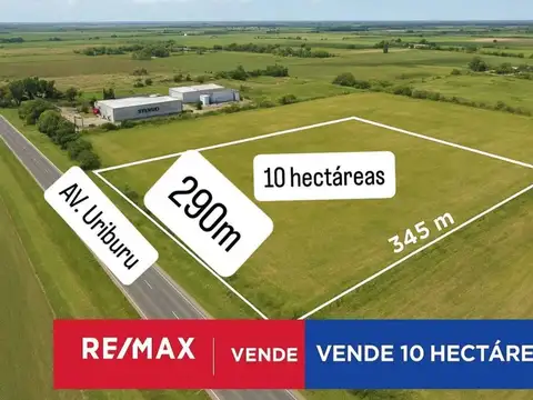 CAMPO VENTA 10 HECTAREAS FRENTE SOBRE AV. URIBURU