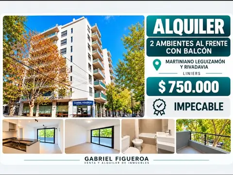 IMPECABLE 2 AMBIENTES AL FRENTE CON BALCON