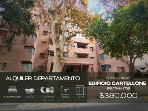 Departamento en alquiler c/ cochera en Godoy Cruz
