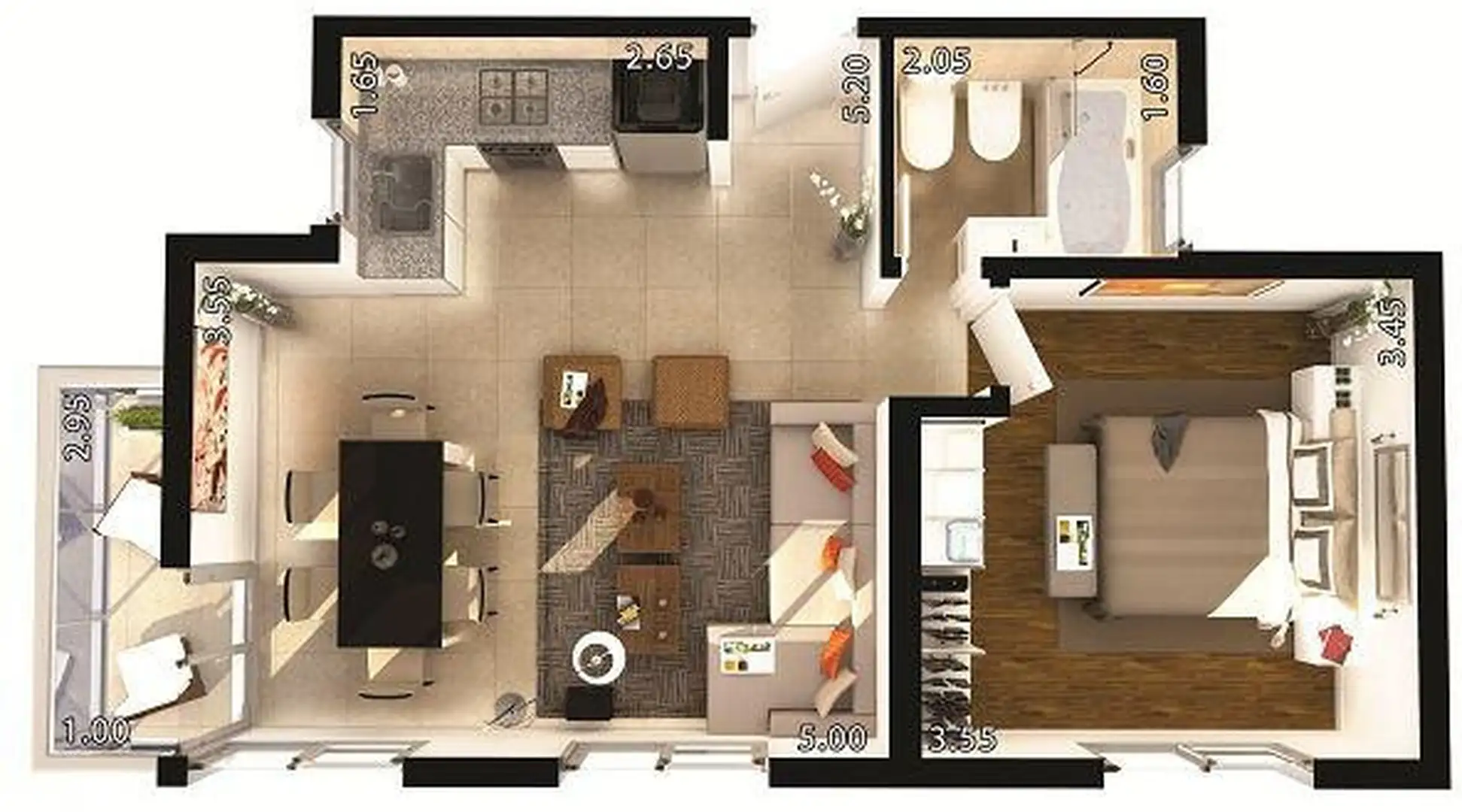 Departamento 2 Ambientes en excelente estado, 46m² — Centro