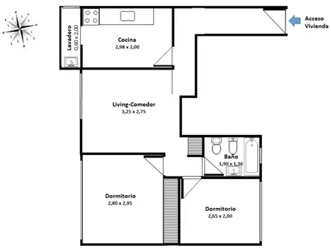 Departamento en Venta de 3 ambientes