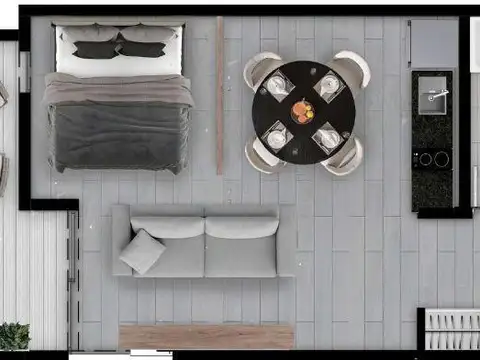Departamento Monoambiente con 1 baño