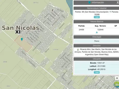 VENTA TERRENO 12,26 Ha EN SAN NICOLAS AVDA MORENO