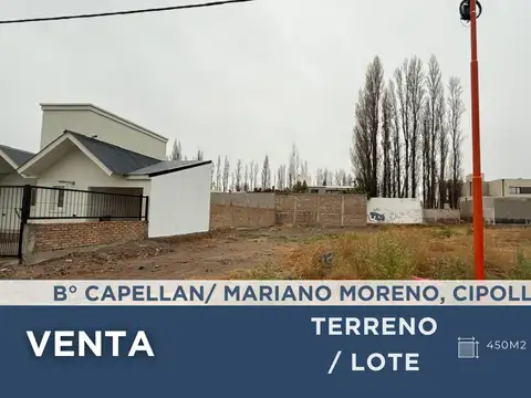 LOTE EN VENTA, CAPELLAN / MARIANO MOR. CIPOLLETTI.