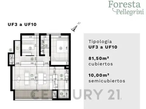 Departamento en Venta de 3 ambientes