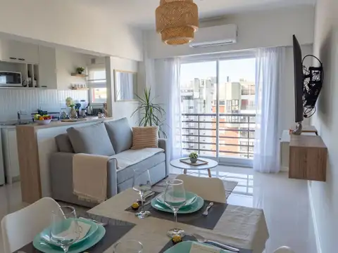 Departamento en alquiler temporario 2 ambientes para 4 con vista al mar y cochera