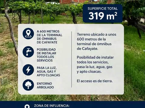 Terreno / Lote en venta de 319m2 ubicado en Cafayate