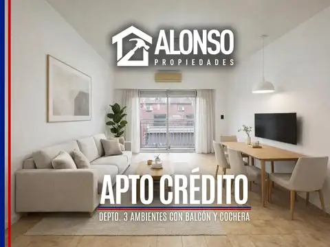 Venta - Depto. 3 ambientes con Balcón y Cochera en Venta