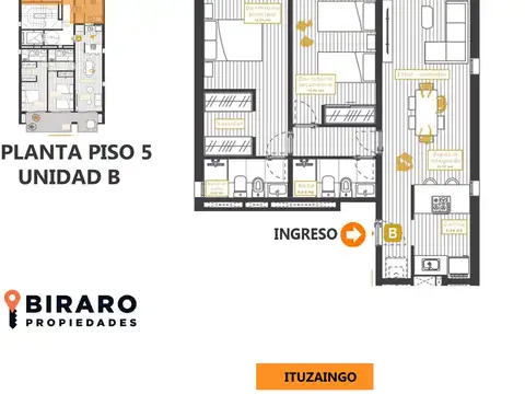 Departamento 4 ambientes con 2 baños