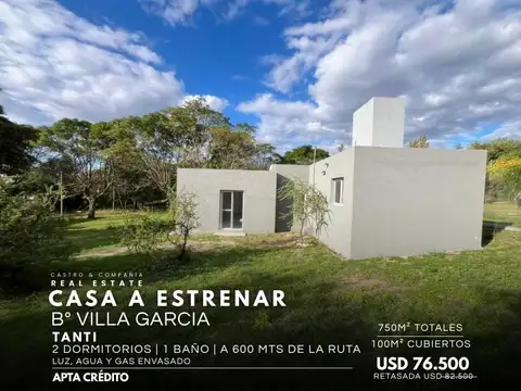 Venta Casa de 2 Dormitorios A Estrenar En Barrio Villa García - Tanti