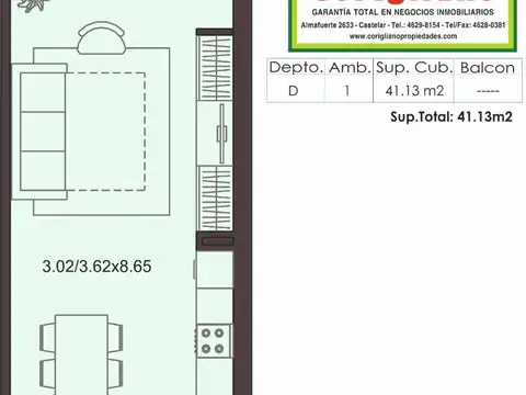 Departamento en Alquiler de Monoambiente