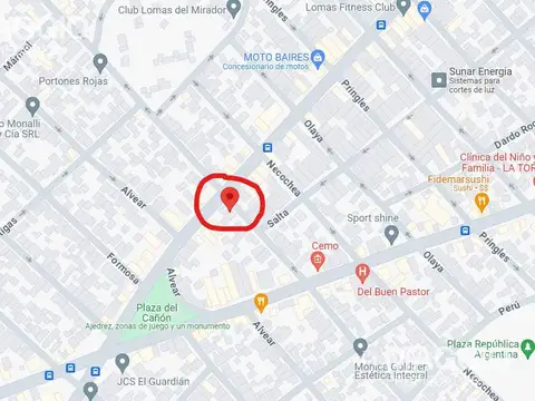 Terreno en Venta 18  mts Fondo