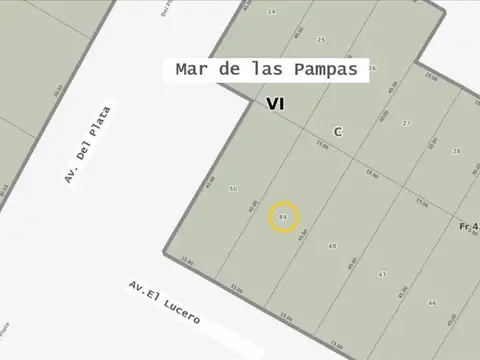 Terreno en Venta 45  mts Fondo