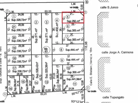 Terreno en Venta de 292,0 m2
