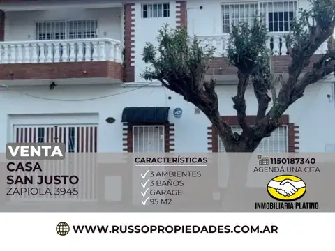 Venta Casa 3 Ambientes San Justo