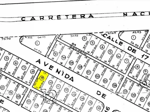 Terreno en Venta 17  mts Frente