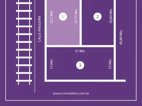 Terreno en Venta 15  mts Fondo
