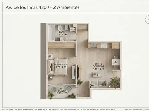 Departamento en Venta de 2 ambientes