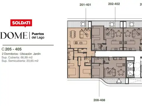 Departamento en Venta en Puertos, USD 321.300