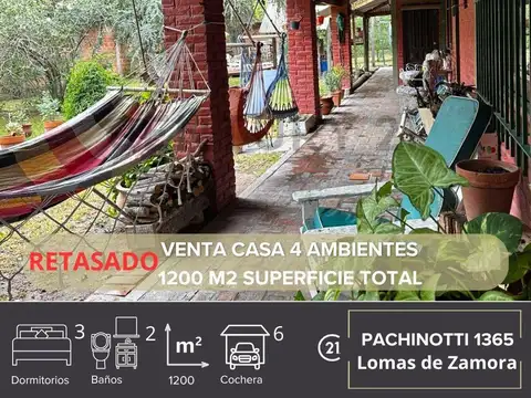 VENTA CASA 4 AMBIENTES LOMAS DE ZAMORA