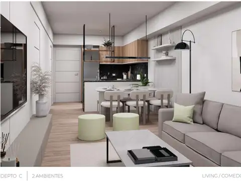 Departamento 2 ambientes con 1 baño