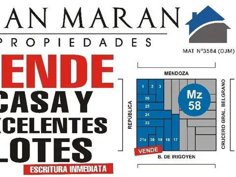 Últimos lotes en venta. Oportunidad 