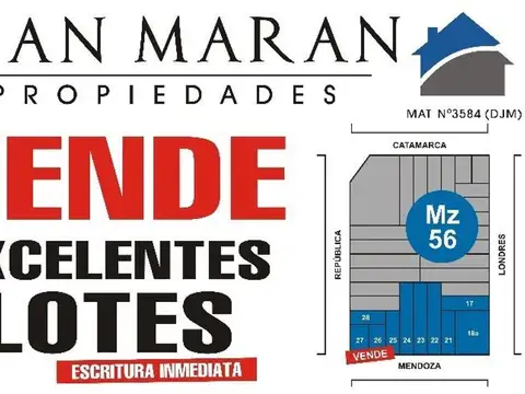 Último lote en venta cno mejoras. Oportunidad 