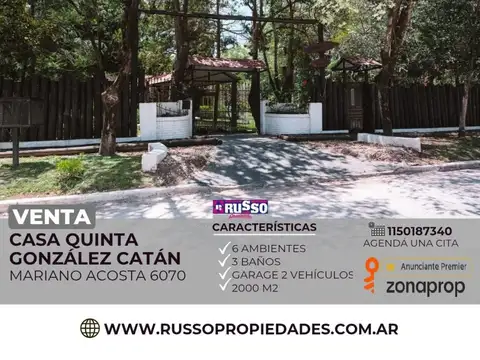 Venta casa quinta 6 ambientes Gonzalez Catan