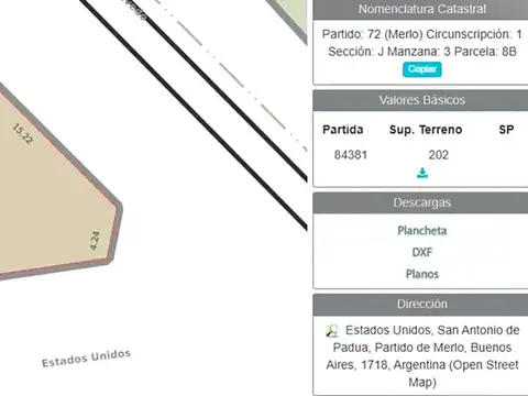 Terreno en Venta en San Antonio De Padua, USD 94.000