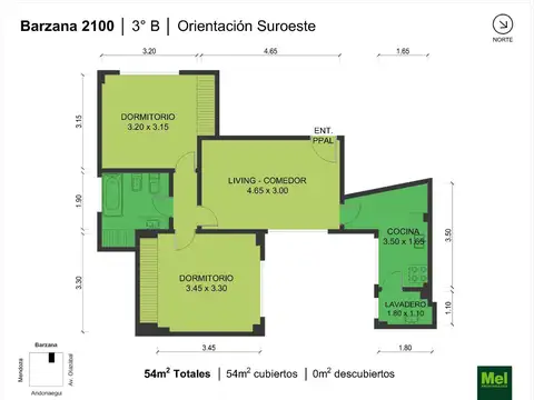 Barzana 2100, Piso 3