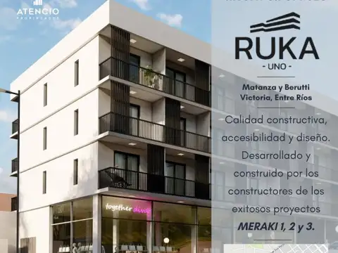 Edificio Ruka 1! Invertí en el pozo! Departamentos de 1 y 2 dormitorios, con excelente ubicació...