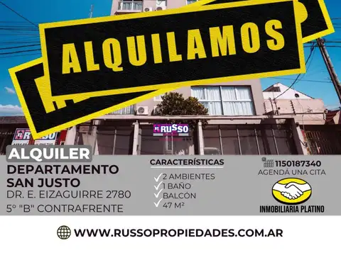 Alquiler departamento en San justo 2 ambientes