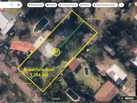 Terreno en Venta 23,90  mts Fondo
