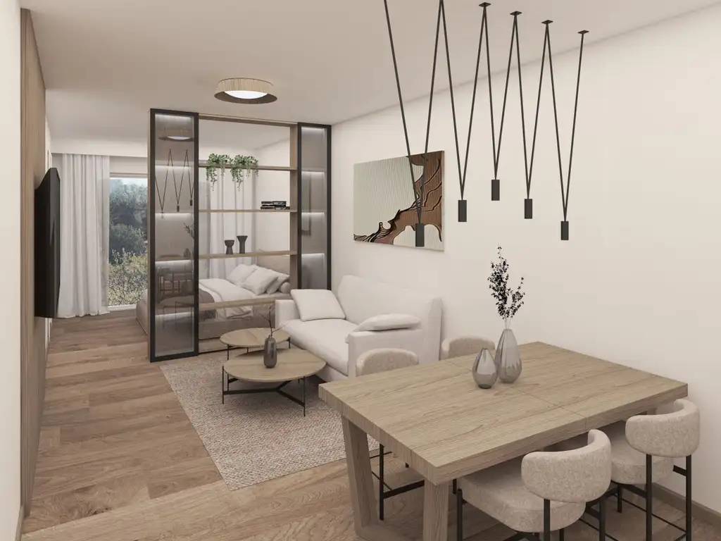 Mínimo anticipo y cuotas en pesos de 1 Dormitorios