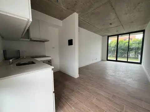 Alquiler departamento 2 amb c jardín en PB. Terrazas de Santa María. Villanueva.