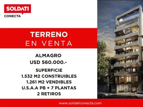 Oportunidad Terreno de 211m2 en Venta - Almagro