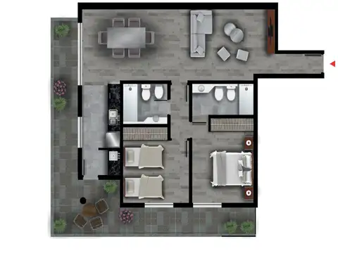 Alem 1597 Piso 4 Dpto 3 Barrio Martin)